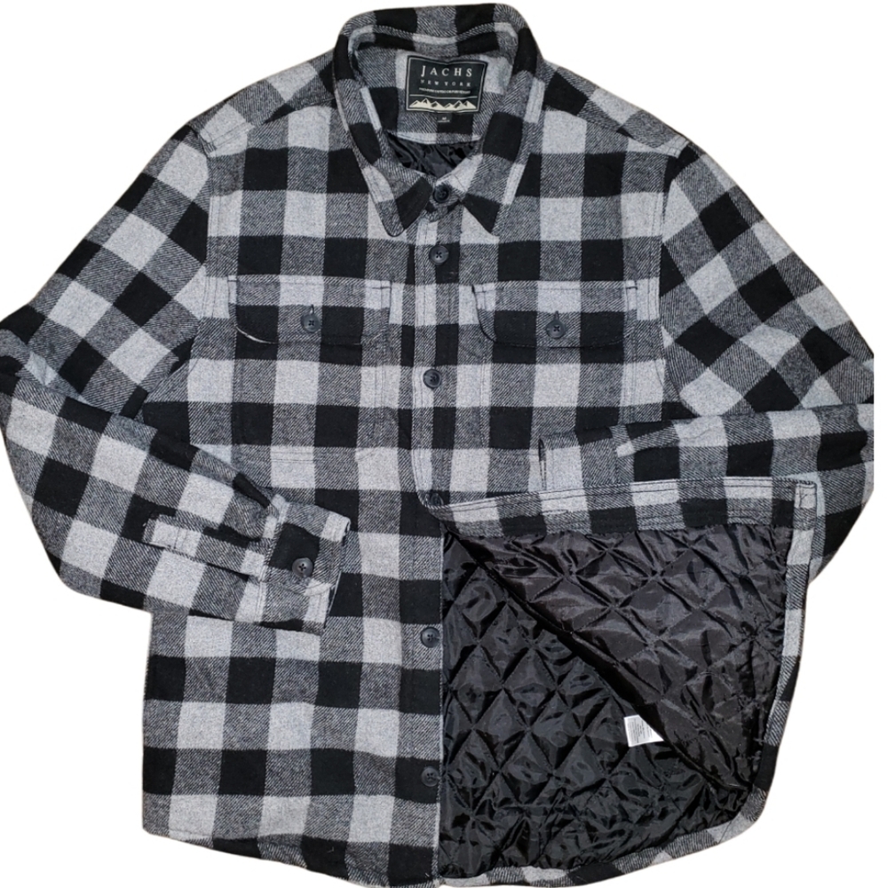 Jachs New York Plaid Flannel Wool Shacket - Picture 4 of 11